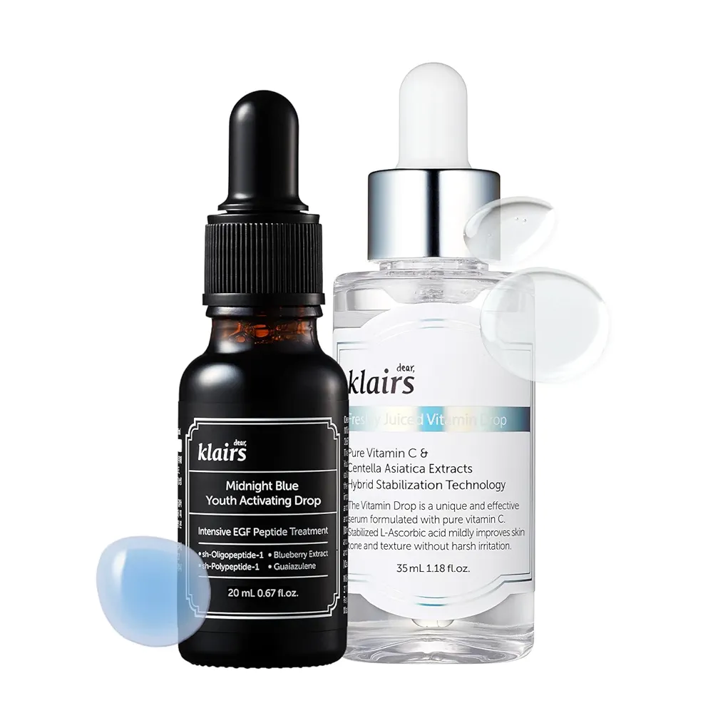 DearKlairs] EGF Blue Drop + 5% Vitamin Drop Set, Korean Skincare Routine