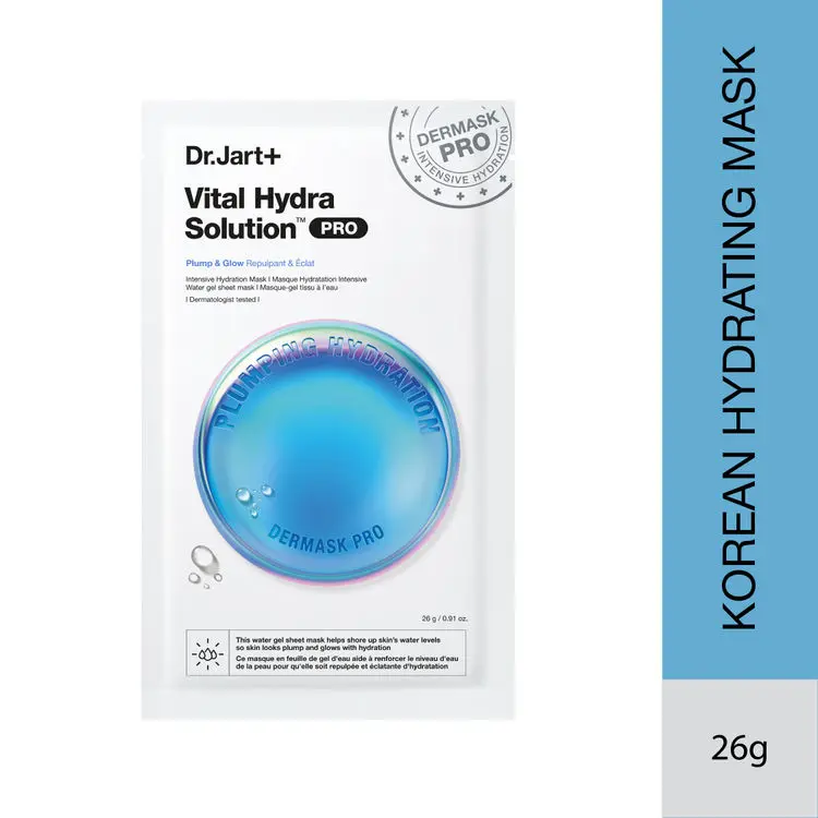 Dermask Vital Hydra Solution Pro Face Sheet Mask with Hyaluronic Acid for Hydrated & Glowing Skin (25 g)