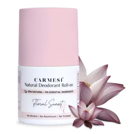 Carmesi Natural UnderArms Roll On Deodorant for Women | 95% Natural + 5% Essential Ingredients | For Fresh Underarms All Day | No Alcohol & Aluminium | Sweet Summer | 50 ml (Pack of 3)
