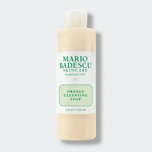 Mario Badescu Orange Cleansing Soap - Cream Face Cleanser and Exfoliator Enriched with AHA - Oil Free Face Wash for Combination or Dry Skin - Mild Exfoliant with Non-Drying Formula