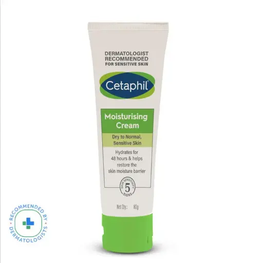 Moisturising Cream for dry to very dry Sensitive skin, Dermatologist Recommended (80g)
