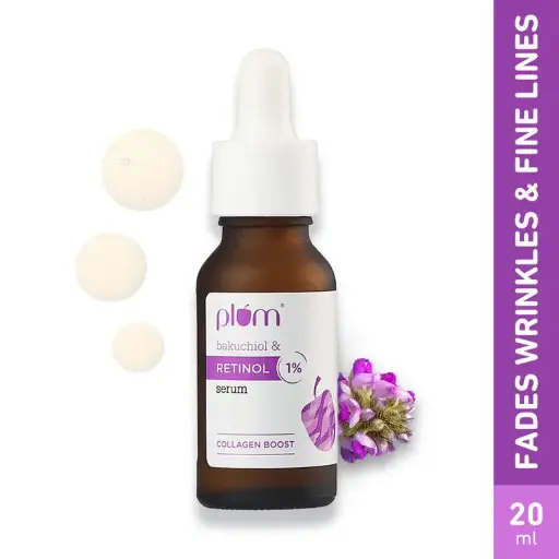 1% Retinol Anti-Aging Face Serum With Bakuchiol- Boosts Collagen, Reduces Fine Lines & Wrinkles (20ml)
